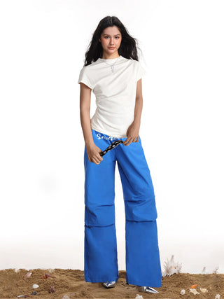 Pleated Turtleneck T-Shirt