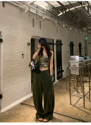 Plaid Mesh Camisole