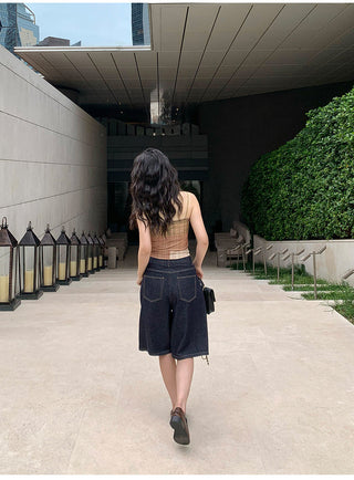 Plaid Mesh Camisole
