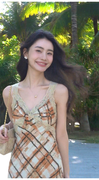 Plaid Sling Dress