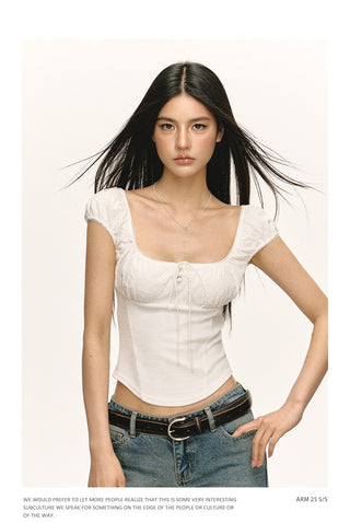Square Neck Puff Sleeve Top