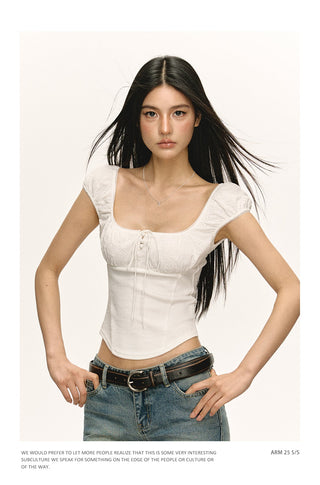 Square Neck Puff Sleeve Top