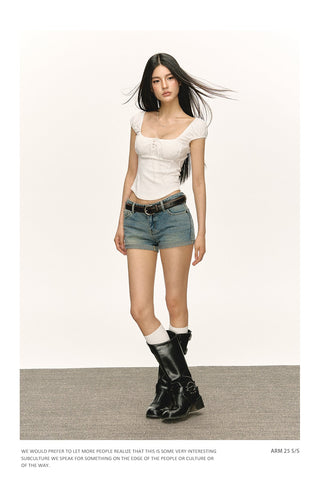 Square Neck Puff Sleeve Top