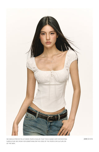 Square Neck Puff Sleeve Top