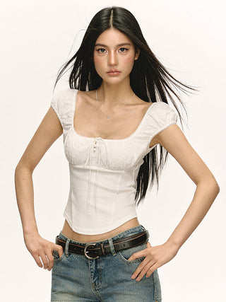 Square Neck Puff Sleeve Top