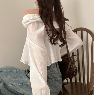 Square Collar Ruffled Shirt