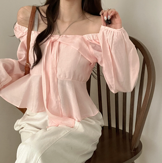Square Collar Ruffled Shirt