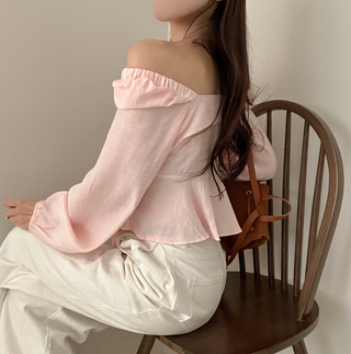 Square Collar Ruffled Shirt