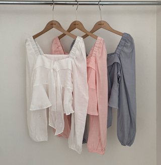 Square Collar Ruffled Shirt