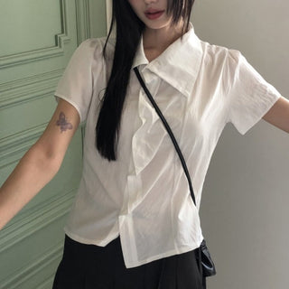 Asymmetric Lapel Shirt