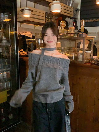 Off-Shoulder Lazy Sweater