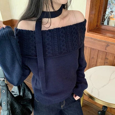 Off-Shoulder Lazy Sweater