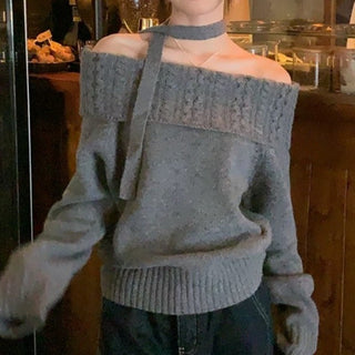 Off-Shoulder Lazy Sweater