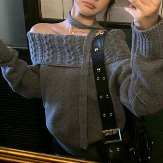 Off-Shoulder Lazy Sweater