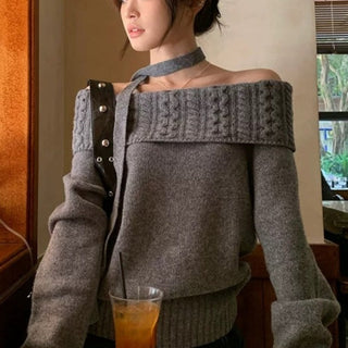 Off-Shoulder Lazy Sweater