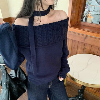 Off-Shoulder Lazy Sweater