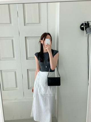 Wrap Apron Slit Skirt