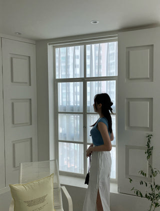 Wrap Apron Slit Skirt