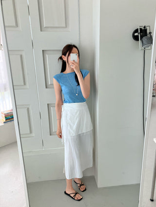 Wrap Apron Slit Skirt