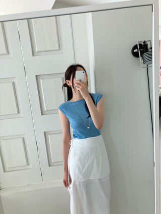 Wrap Apron Slit Skirt