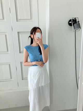 Wrap Apron Slit Skirt