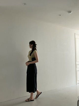 Wrap Apron Slit Skirt