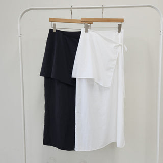 Wrap Apron Slit Skirt