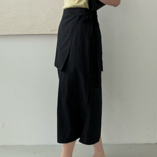 Wrap Apron Slit Skirt