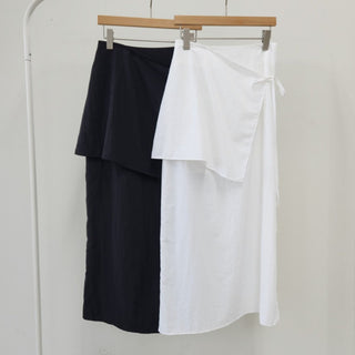 Wrap Apron Slit Skirt