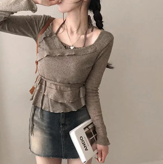 Strap Fake Two-Piece Knit