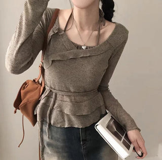 Strap Fake Two-Piece Knit