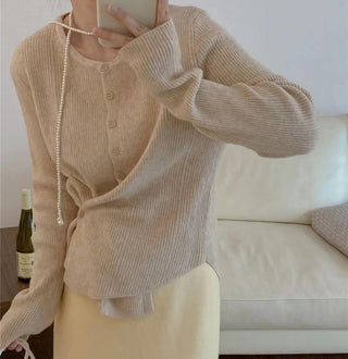 Cream Yellow Slim Sweater