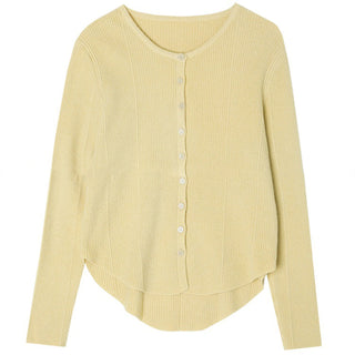 Cream Yellow Slim Sweater