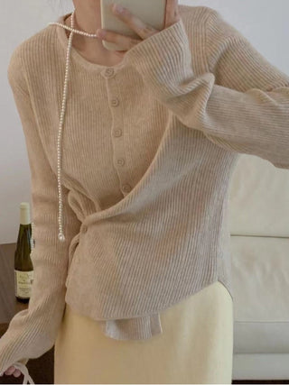 Cream Yellow Slim Sweater