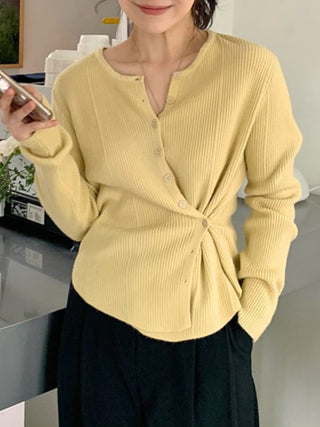 Cream Yellow Slim Sweater