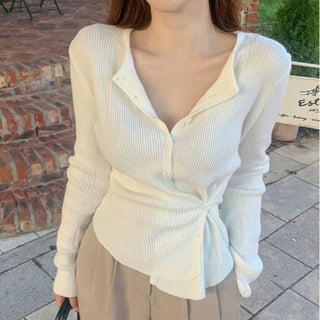Cream Yellow Slim Sweater