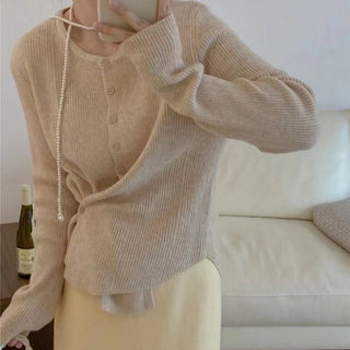 Cream Yellow Slim Sweater