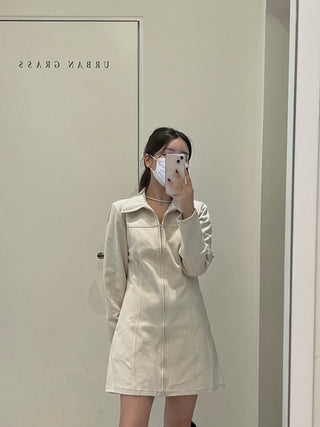 Zipper Polo Dress