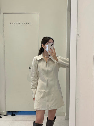 Zipper Polo Dress