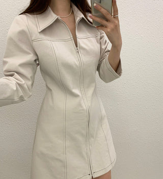 Zipper Polo Dress