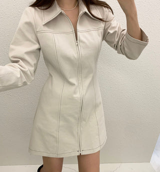 Zipper Polo Dress