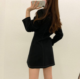 Zipper Polo Dress
