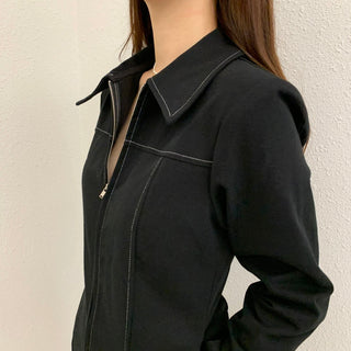 Zipper Polo Dress