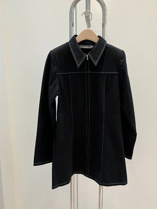 Zipper Polo Dress