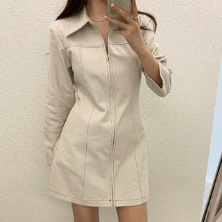 Zipper Polo Dress
