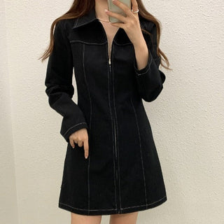 Zipper Polo Dress