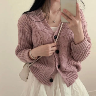 Twist Single-Breast Sweater