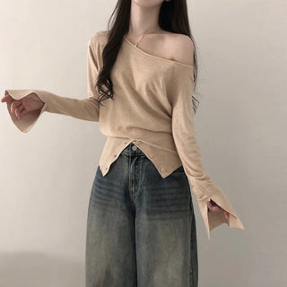 Off-Shoulder Flared Sleeve Top