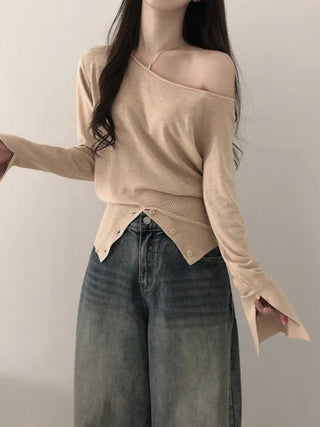 Off-Shoulder Flared Sleeve Top