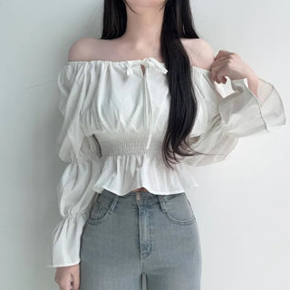 Lace-Up Puff Sleeve Shirt